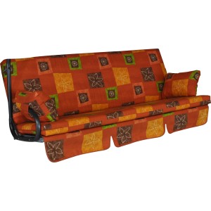 Angerer Hollywoodschaukel Auflage Element Sevilla Terra mit floralem Muster, inkl. Kissen.