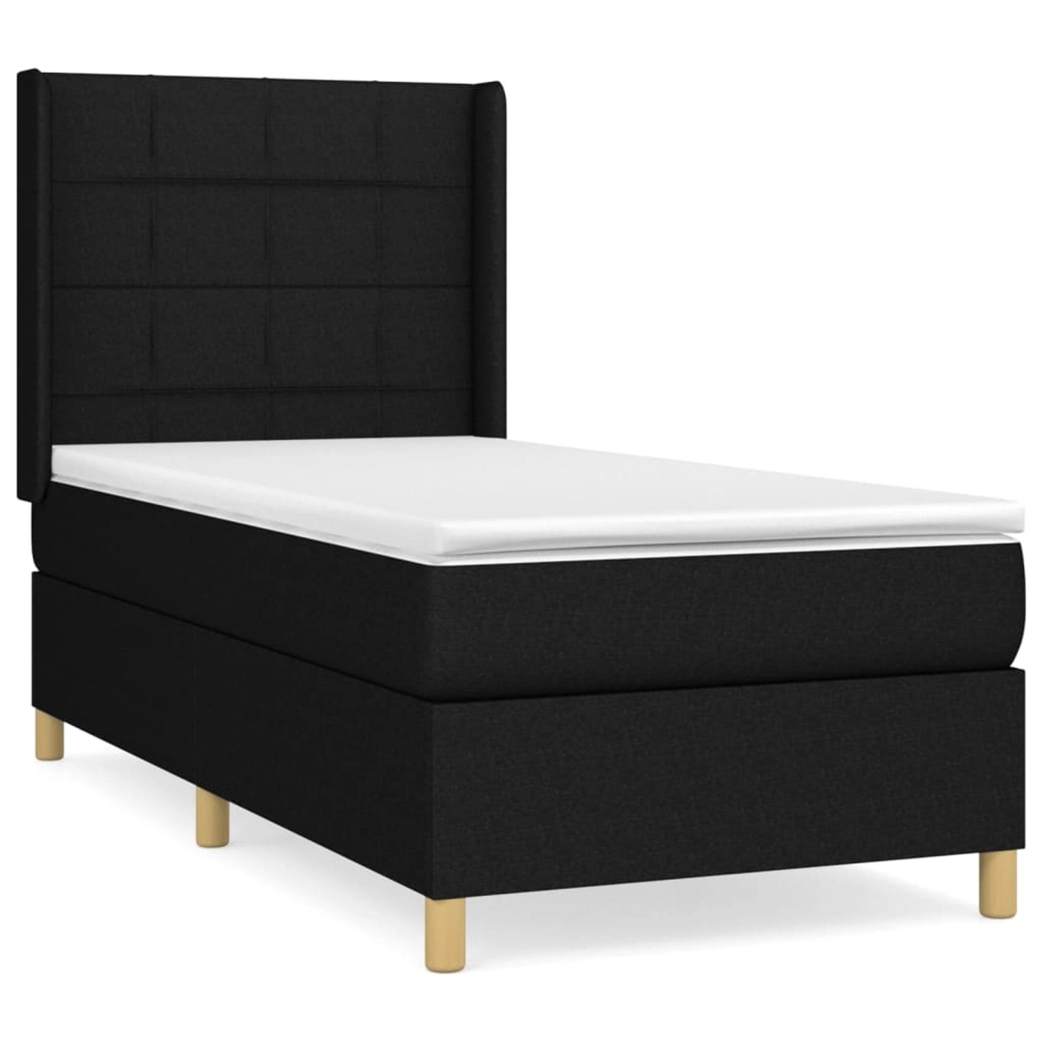 vidaXL Boxspringbett mit Matratze Schwarz 90x190 cm Stoff1380092 günstig online kaufen