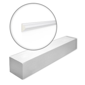 NOEL & MARQUET NMC Z10-Box ARSTYL Wandleisten, 50 Stk., 100 m, weiß, Detailansicht der Leiste im Kreis.