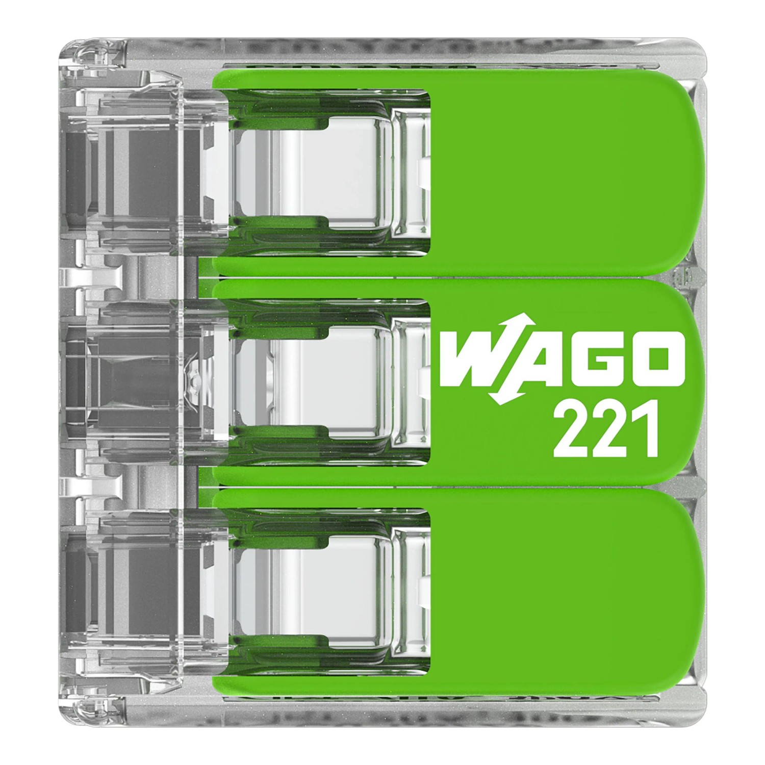 Wago Verbindungsklemme 221-423, 3-Leiter Klemme mit Hebeln, 12 Stück