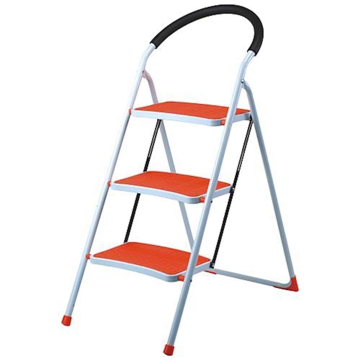 PROREGAL Small Giraffe Einseitige Metall-Klappleiter 3 Stufen Orange 150 kg günstig online kaufen