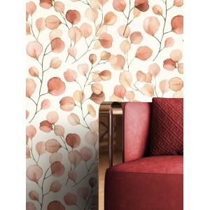 Newroom Vliestapete Leora Rot Eukalyptus Floral FSC®