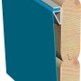 Detailansicht Karibu Pool Gr. 1: Kesseldruckimprägniertes Holz mit blauer Innenhülle.
