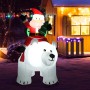 Aufblasbarer Costway Weihnachtsmann auf Eisbär, 200cm, festliche Weihnachtsdekoration für den Außenbereich.