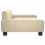 Cremefarbenes vidaXL Hundebett (90x53x30 cm) aus Stoff mit Holzrahmen.