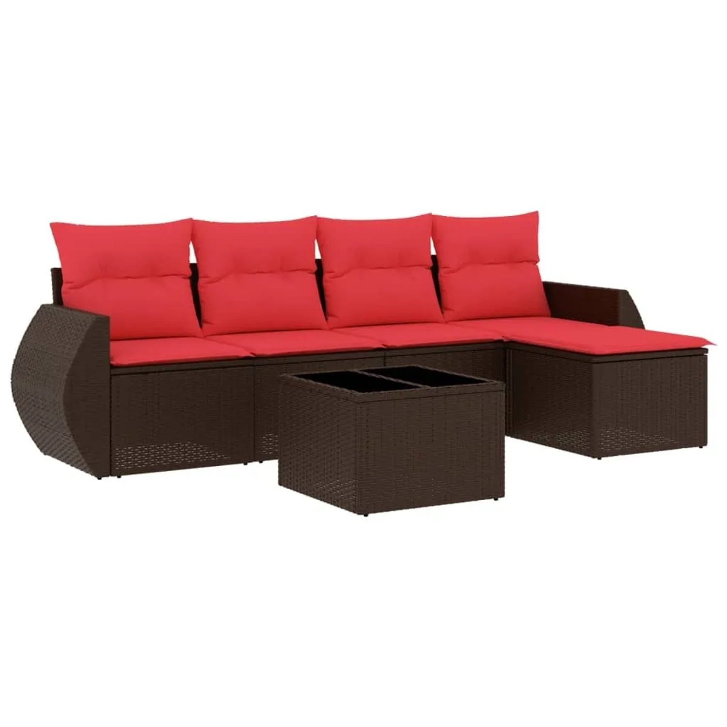 vidaXL 6-Tlg Gartensofa-Set mit Kissen Braun Polyrattan 3221303 günstig online kaufen