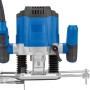 LUX Oberfräse 1200 W E-OF-1200 für präzise Holzbearbeitung. Blaue Fräse mit Zubehör.