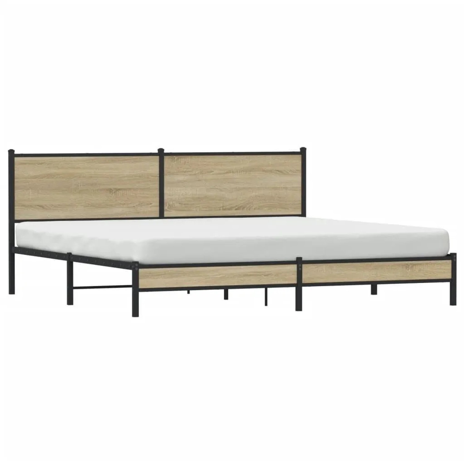 vidaXL Metallbett ohne Matratze Sonoma-Eiche 200x200 cm 3301394 günstig online kaufen