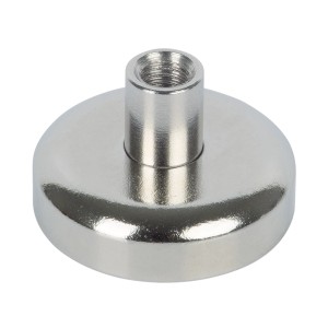 Fix-o-moll Topfmagnet, 25mm, mit Gewindebuchse für Haushaltshelfer, silber.