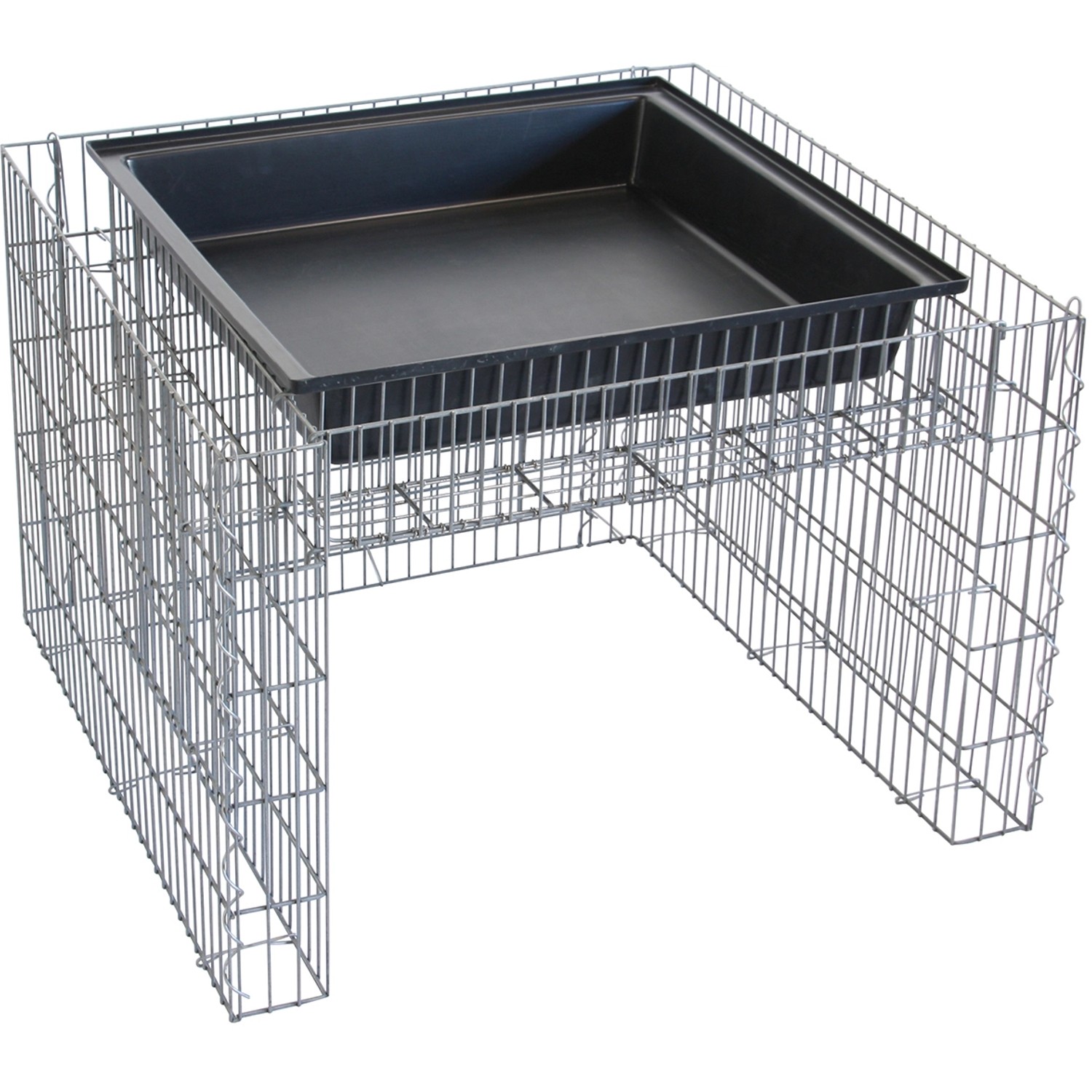 Bellissa Gabionen MähroboterGarage Bepflanzbar 53 cm x 85 cm x 95 cm