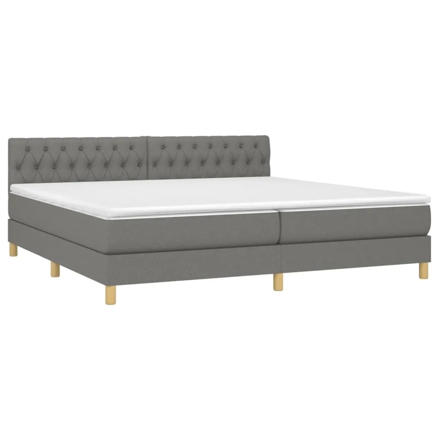 vidaXL Boxspringbett mit Matratze & LED Dunkelgrau 200x200 cm Stoff 3133982