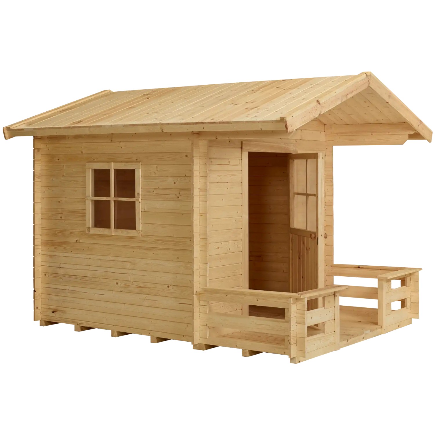 Plus A/S Spielhaus 182×161 cm + 72 cm Terrasse - unbehandelt günstig online kaufen