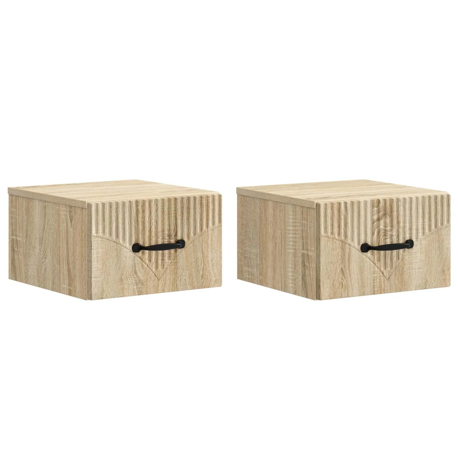 vidaXL Wandmontierter Nachttisch 2 Stk Sonoma-Eiche 34,5 x 33 x 20 cm 898940