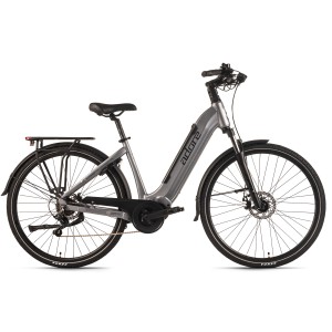ADORE E-Citybike 28 Zoll Alu Cityfahrrad CX-660 Mittelmotor 75NM 14,7Ah Grau