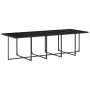 Schwarze vidaXL Garten-Essgruppe aus Polyrattan, 15-teilig, mit Tisch und Stühlen. Ideal für Garten und Terrasse.