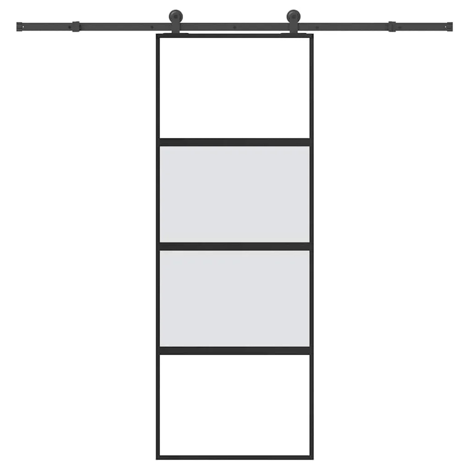 vidaXL Schiebetür mit Beschlag 76x205 cm Hartglas & Aluminium 3332998 günstig online kaufen