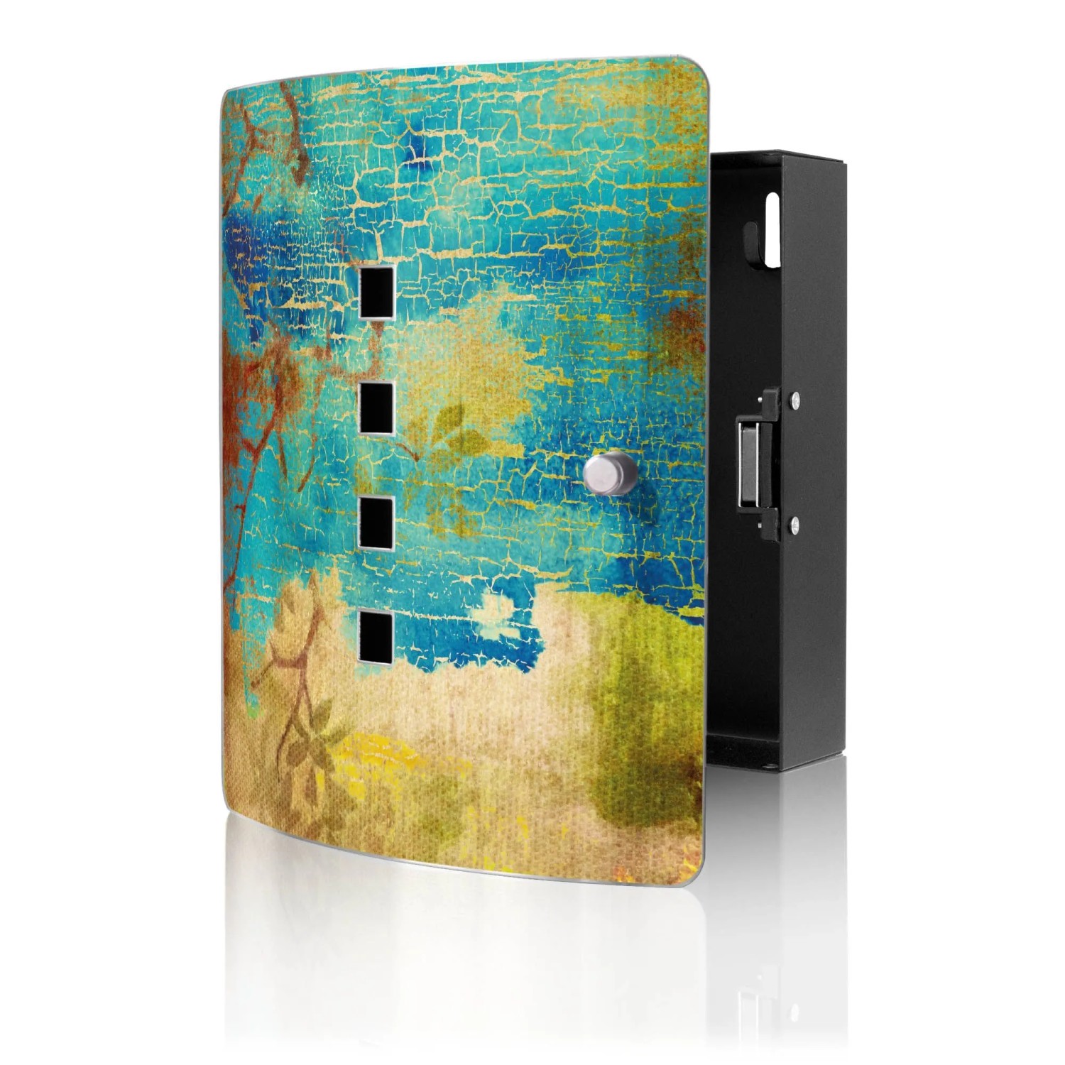 Banjado Design Schlüsselkasten Aus Edelstahl Für 10 Schlüssel 24x21,5x7cm Mit Magnetverschluss Motiv Patina