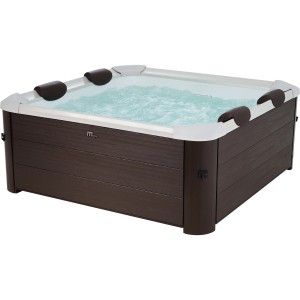 MSpa Frame Whirlpool Tribeca F-TR062W mit Holzoptik und sprudelndem Wasser.