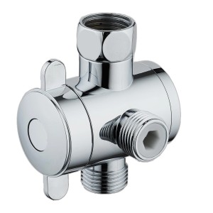 Schütte 3-Wege-Umsteller Avignon Chrom für Duschsysteme, zur Auswahl von Kopf- oder Handbrause.