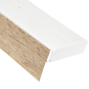 Bestlivings Gardinenschiene 90cm mit Blende in Sonoma Holzoptik und Weiß.