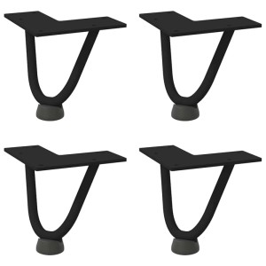 4er Set schwarze vidaXL Haarnadelbeine, 10 cm hoch, aus Stahl für Couchtische.