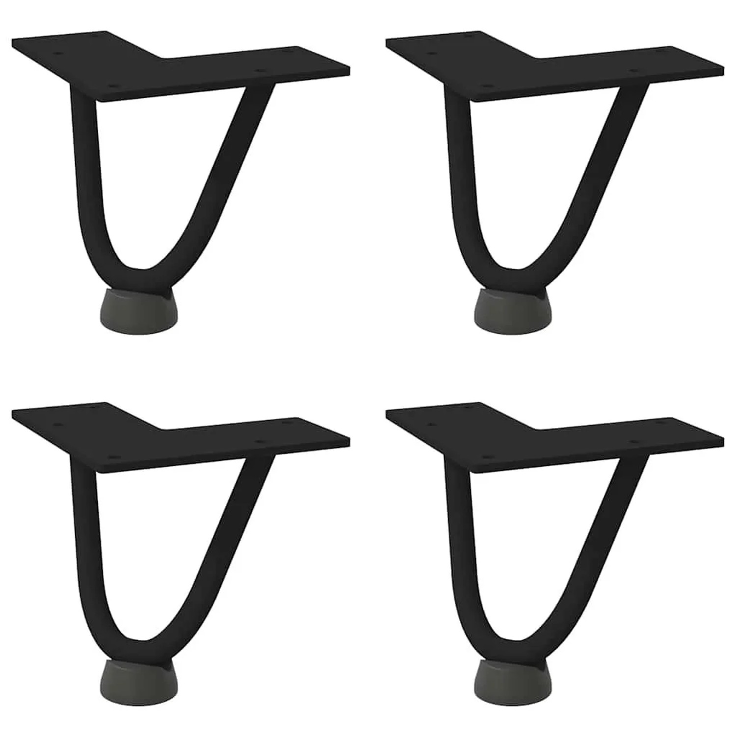 vidaXL Haarnadelbeine für Couchtisch 4 Stk Schwarz 10 cm Massivstahl 401240 günstig online kaufen