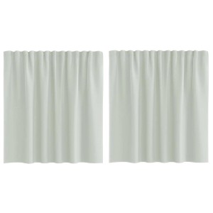 vidaXL Voile Vorhänge mit Stangentaschen 2 Stk Hellgrau 4102206