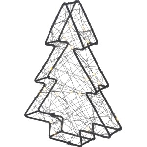 Schwarze Lichtfigur Tanne mit warmweißen Mini-LEDs für stimmungsvolle Weihnachtsdeko im Innenbereich.