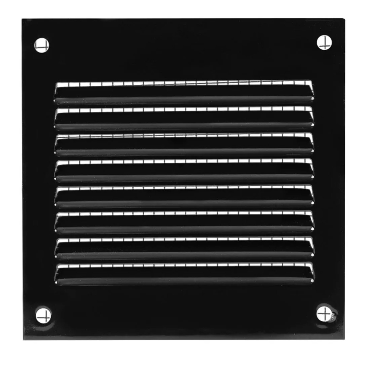 Häusler Lüftungsgitter LG-1010 BL Schwarz 100x100 mit Fliegengitter Abluftgitter