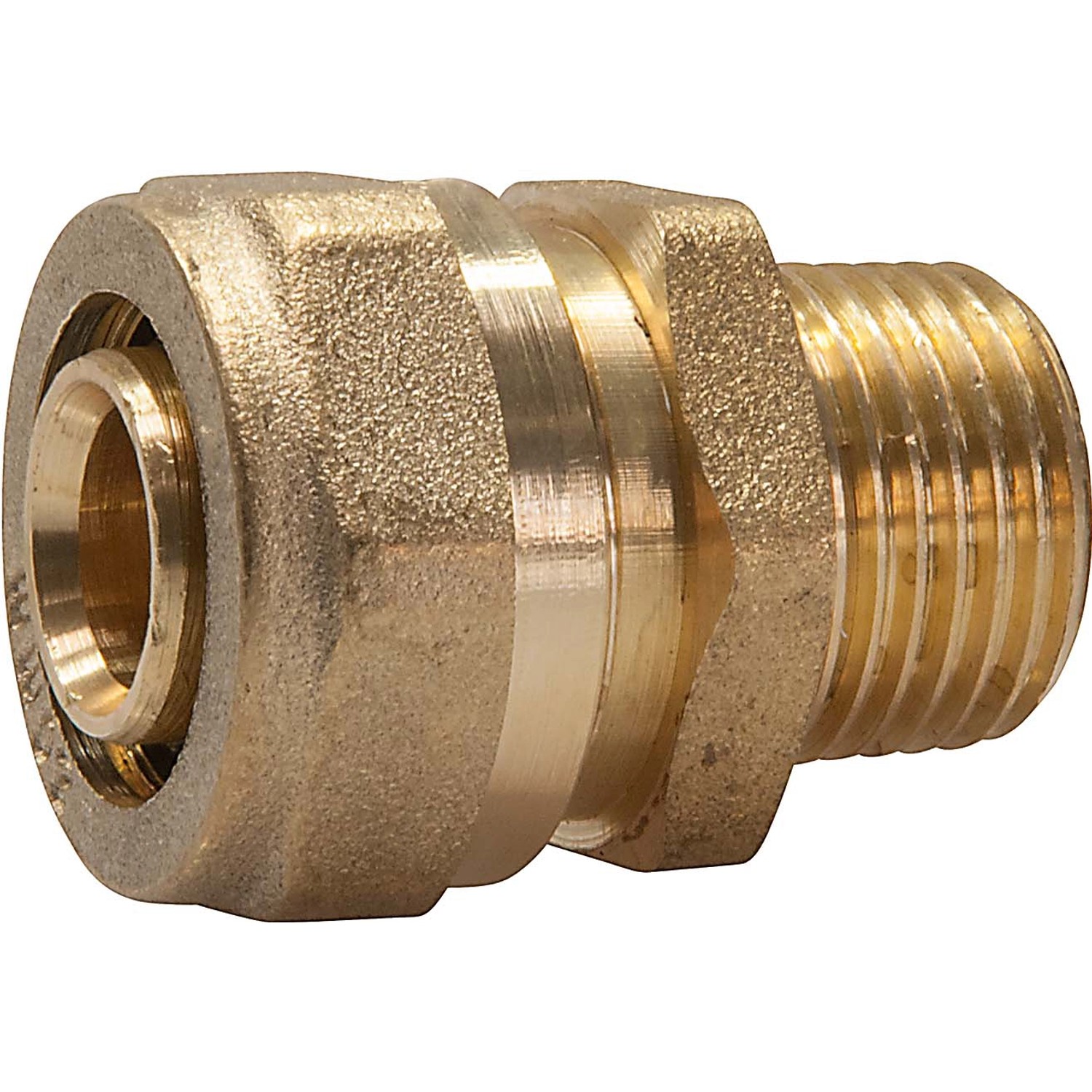 Klemm-Übergangskupplung Ø 16 mm x 21 mm (R 1/2) Messing