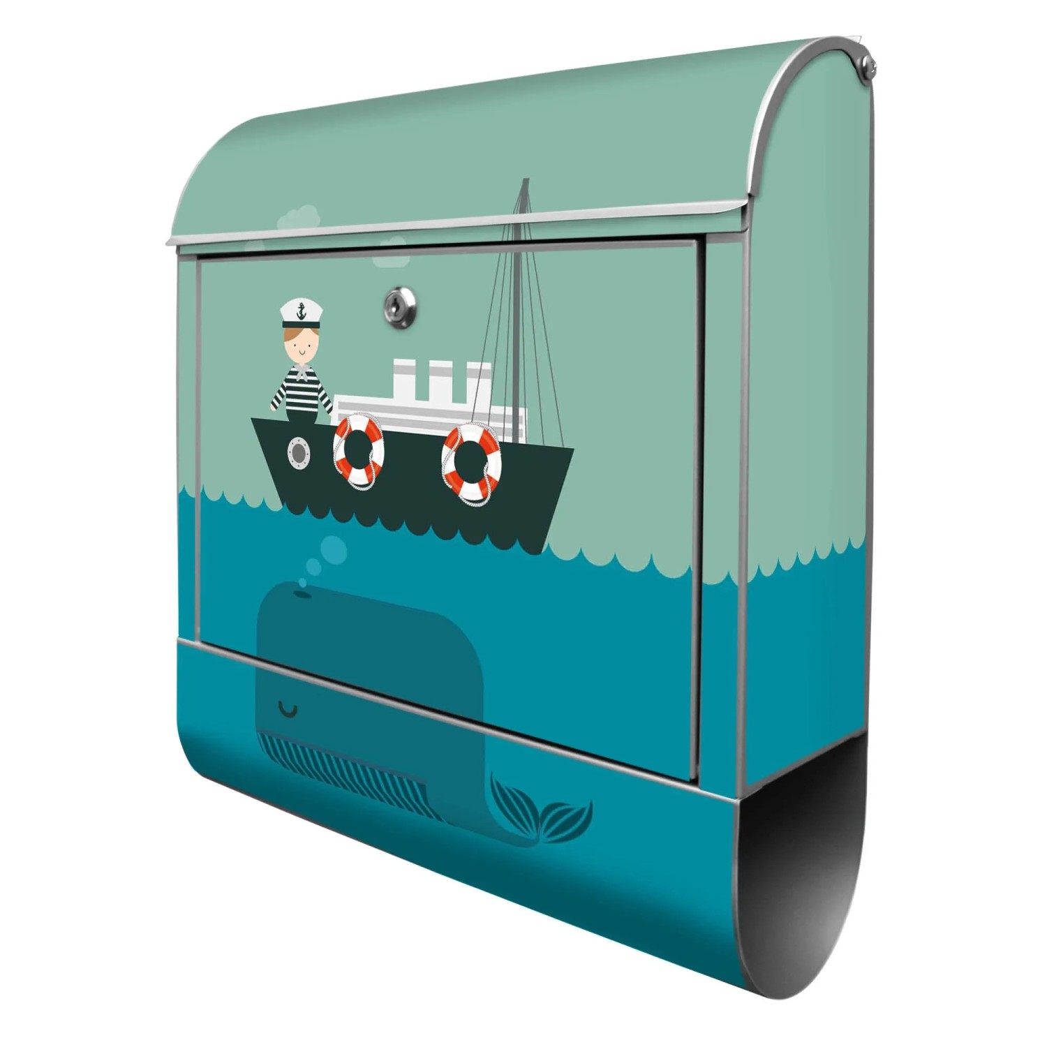 Banjado Design Briefkasten Silber Pulverbeschichtet 39x47x14cm 2 Schlüssel günstig online kaufen