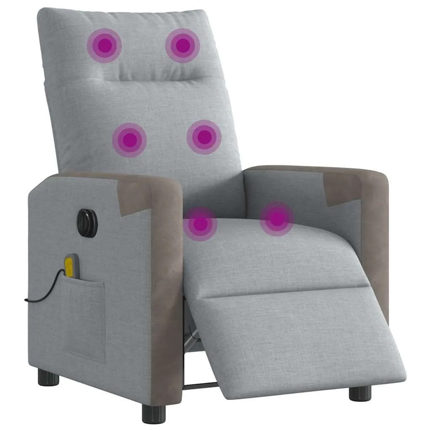 vidaXL Massagesessel Elektrisch Hellgrau Stoff 3324085