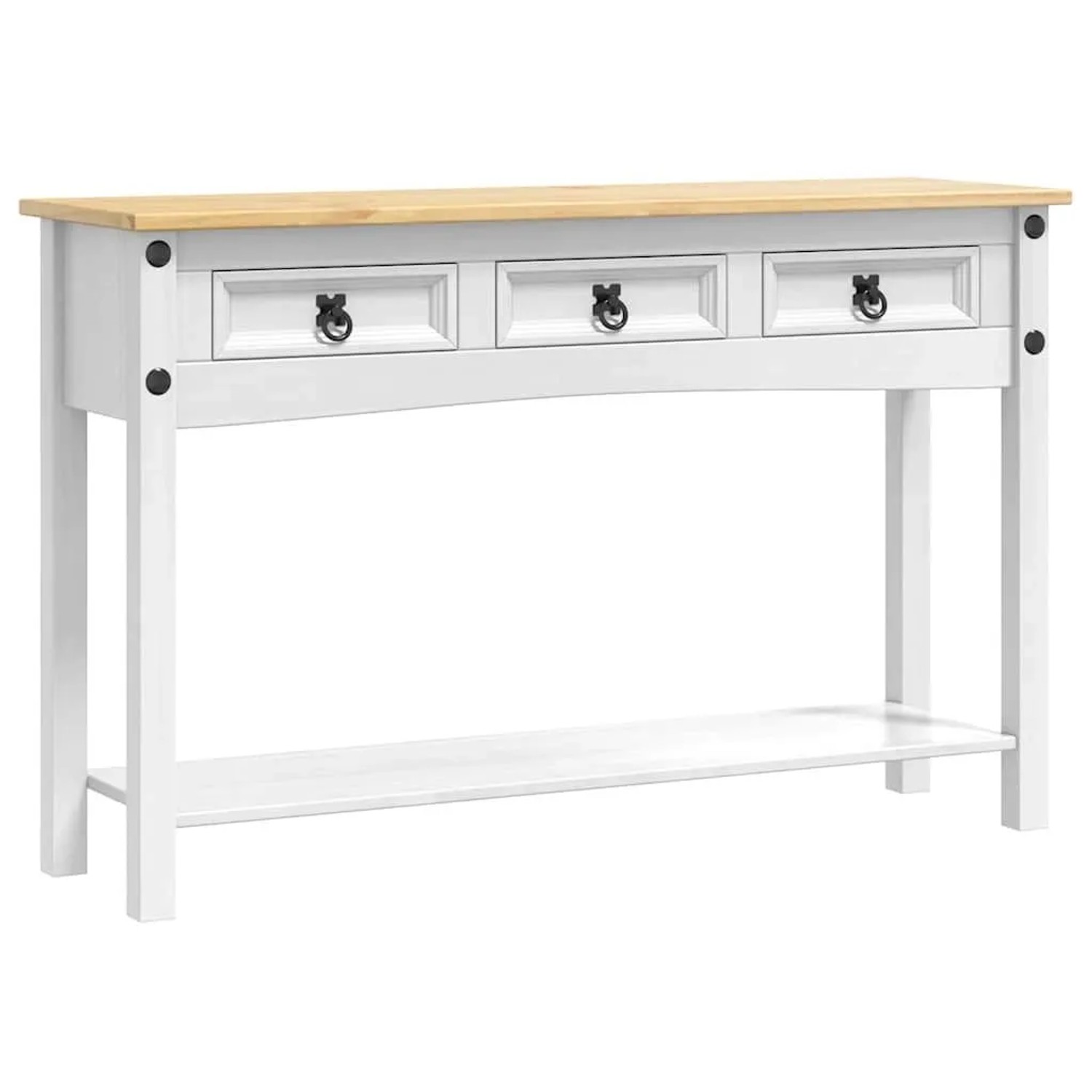 vidaXL Beistelltisch mit Schubladen Corona Weiß 114 x 34,5 x 73 cm 42021195