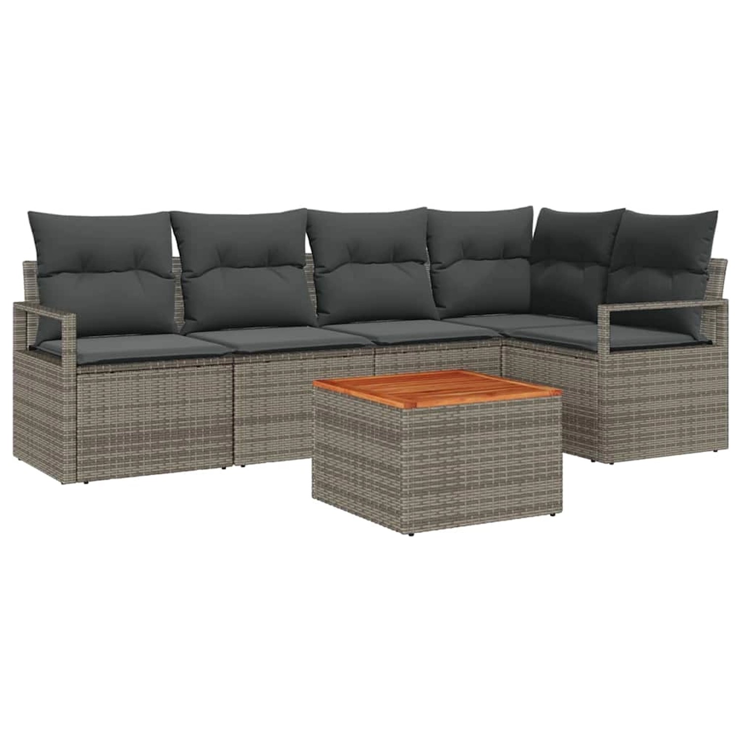 vidaXL Garten-Sofa-Set 6-Tlg Grau 3356375 günstig online kaufen