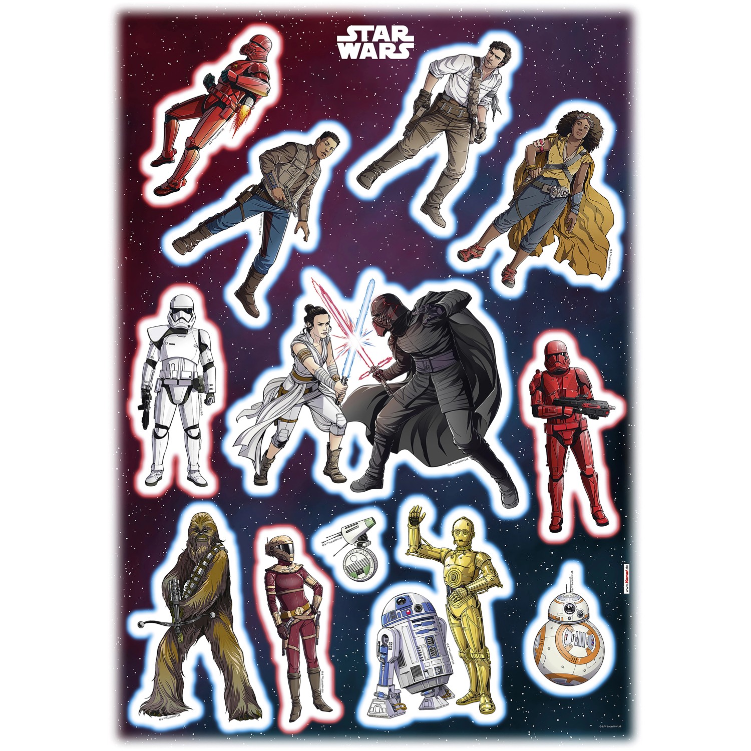 Komar Wandtattoo "Star Wars Heroes Villains", (12 St.), 50x70 cm (Breite x günstig online kaufen