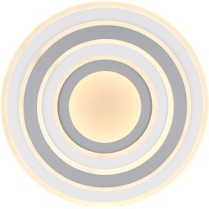 Moderne LED-Deckenleuchte Sabatino, Ø 50cm, weiß/anthrazit, dimmbar mit Fernbedienung.