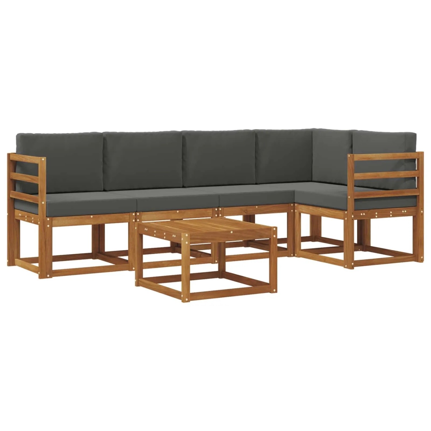 vidaXL Outdoor-Sofagarnitur mit Kissen 6 Stk Natur und Anthrazit 3366415