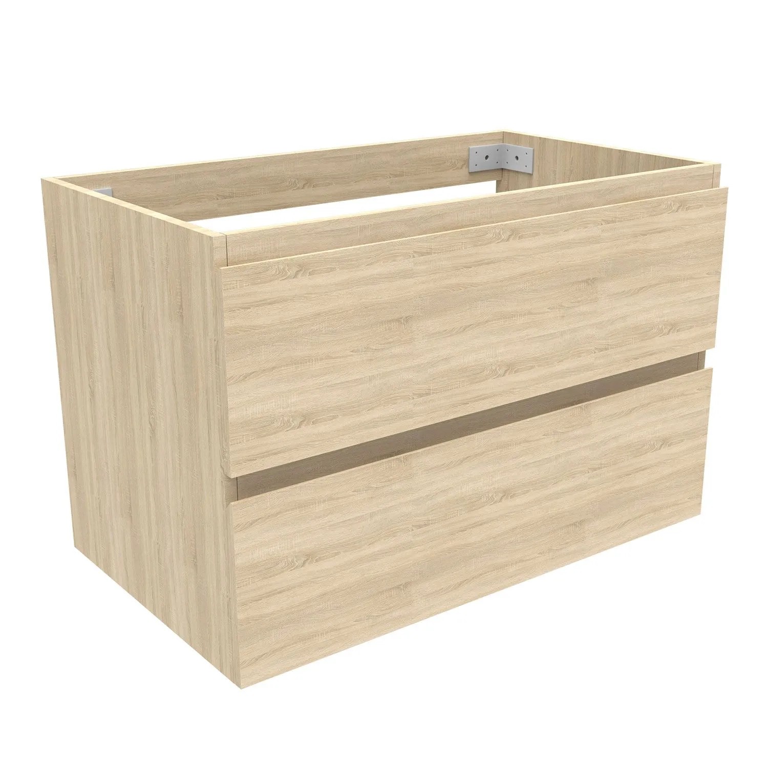 Duschparadies Waschbeckenunterschrank Y244X BxTxH 79x45x52cm in Matt Eiche mit 2 Schubladen