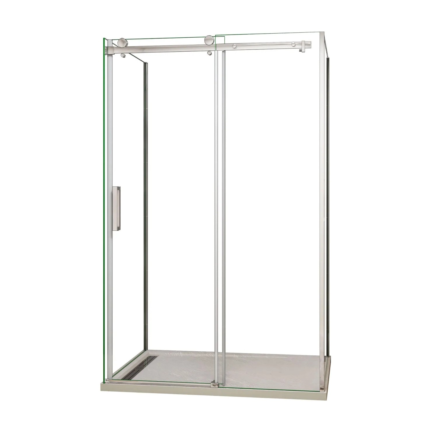 AICA U-Kabine Duschschiebetür mit Schiebetür und Zwei Seitenwänden 120x90x90x195cm 8mm ESG-NANO Glas Sicherheitsglas Gleittür Duschabtrennung