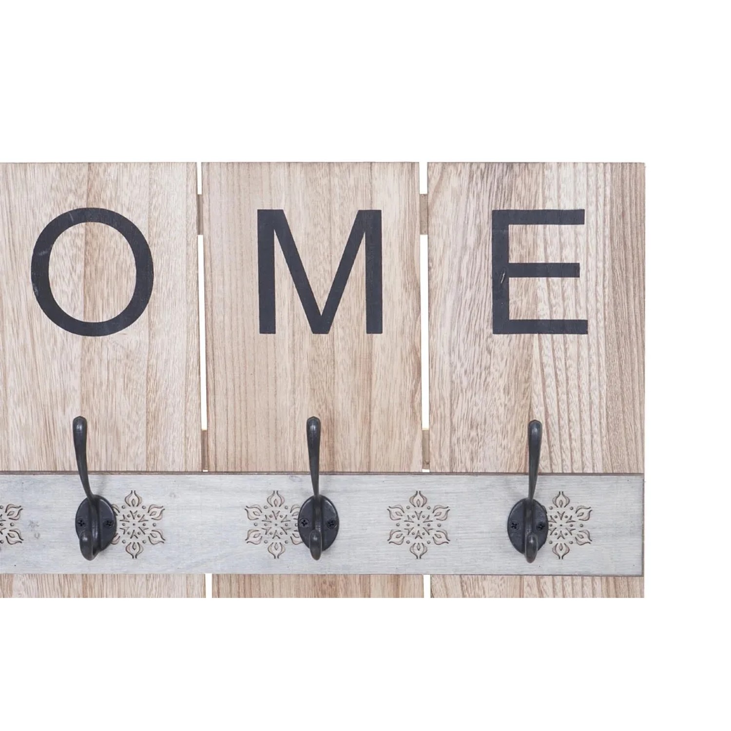 Wandgarderobe C89 im Shabby-Look mit HOME Schriftzug und 8 Haken.