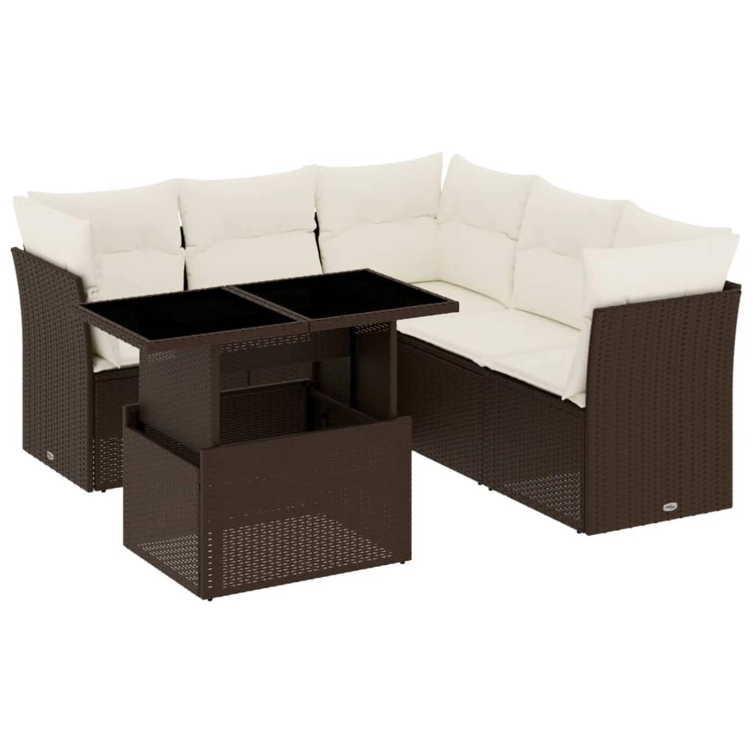 vidaXL 6-Tlg Garten-Sofagarnitur mit Kissen Braun Poly Rattan 3266583 günstig online kaufen