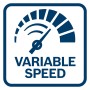 Symbol für variable Geschwindigkeitseinstellung beim Bosch Rührwerk.