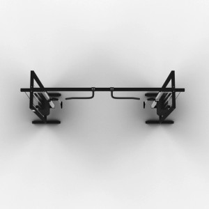 Schwarzer Suprfit Hallador Kabelzugturm Basement 200cm von oben. Robustes Fitnessgerät mit zwei Kabelzügen und Klimmzugstange für Heimtraining.