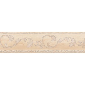 Beige Bordüre im Landhausstil mit floralen Ornamenten für Küche und Wohnraum.