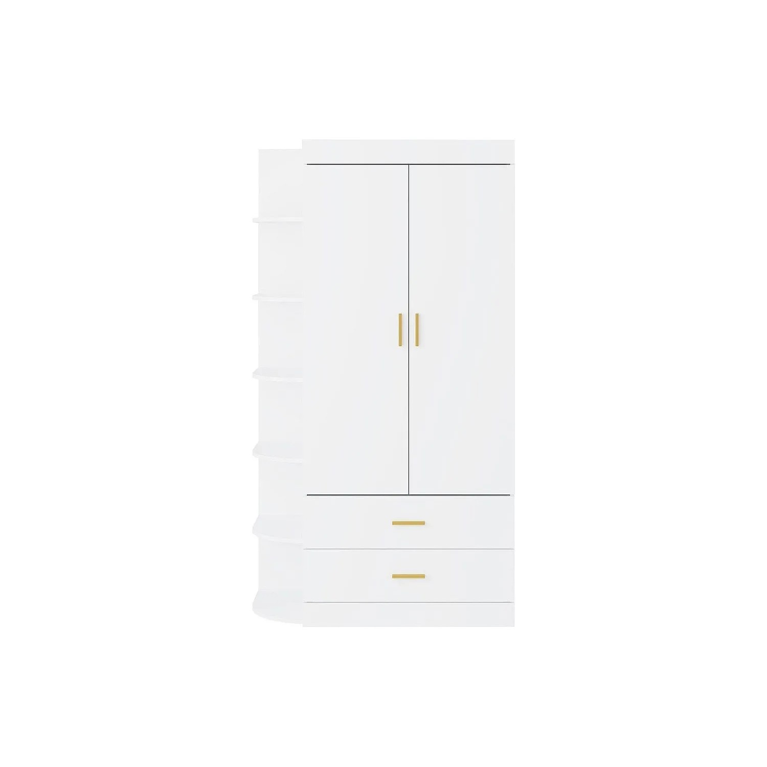 Vente-unique Kleiderschrank Grimori Weiß  Goldfarben 100 cm