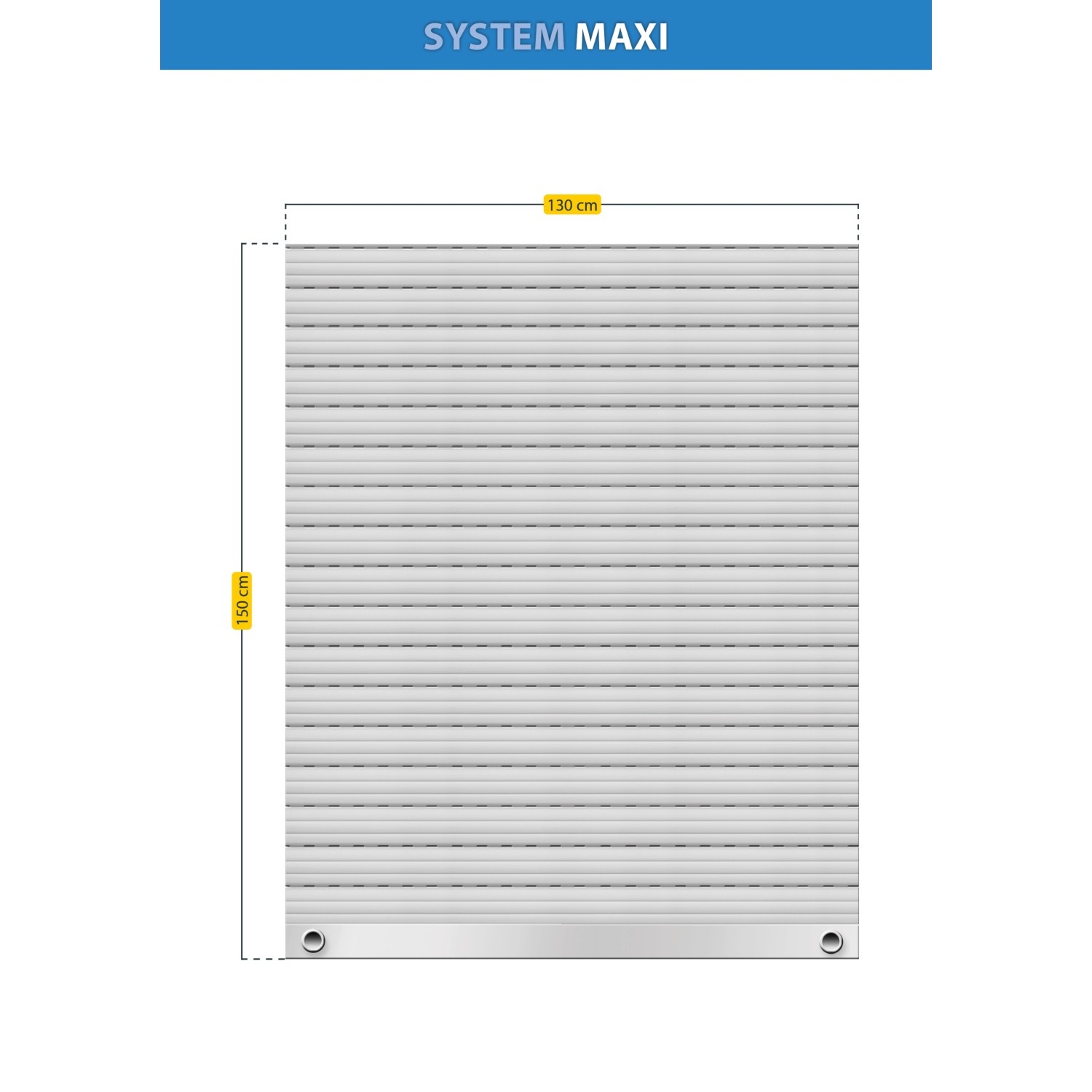 Grauer Schellenberg Rollladenpanzer Maxi, 150x130 cm, aus PVC. Rollladenantriebe für Fenster.