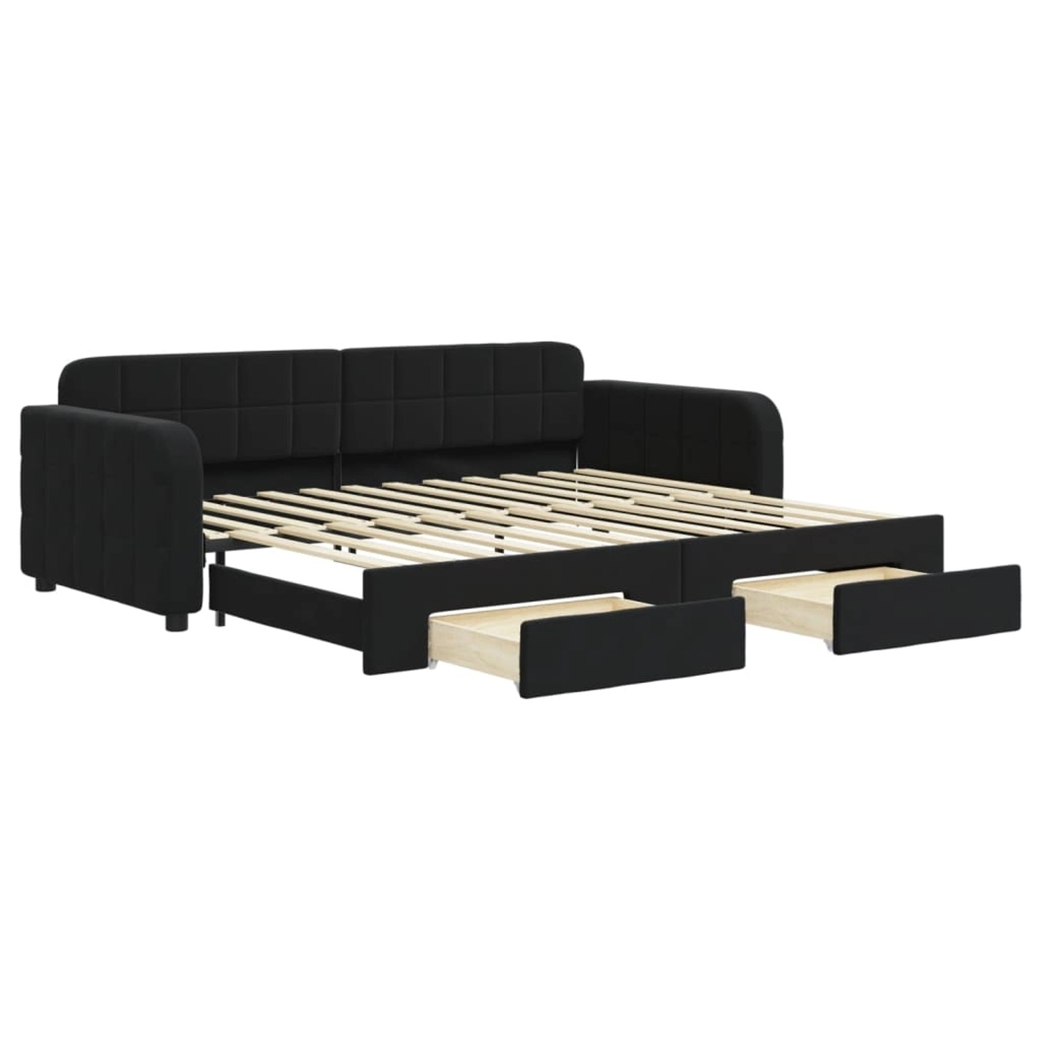 vidaXL Tagesbett Ausziehbar mit Schubladen Schwarz 90x200 cm Samt 3196981 günstig online kaufen