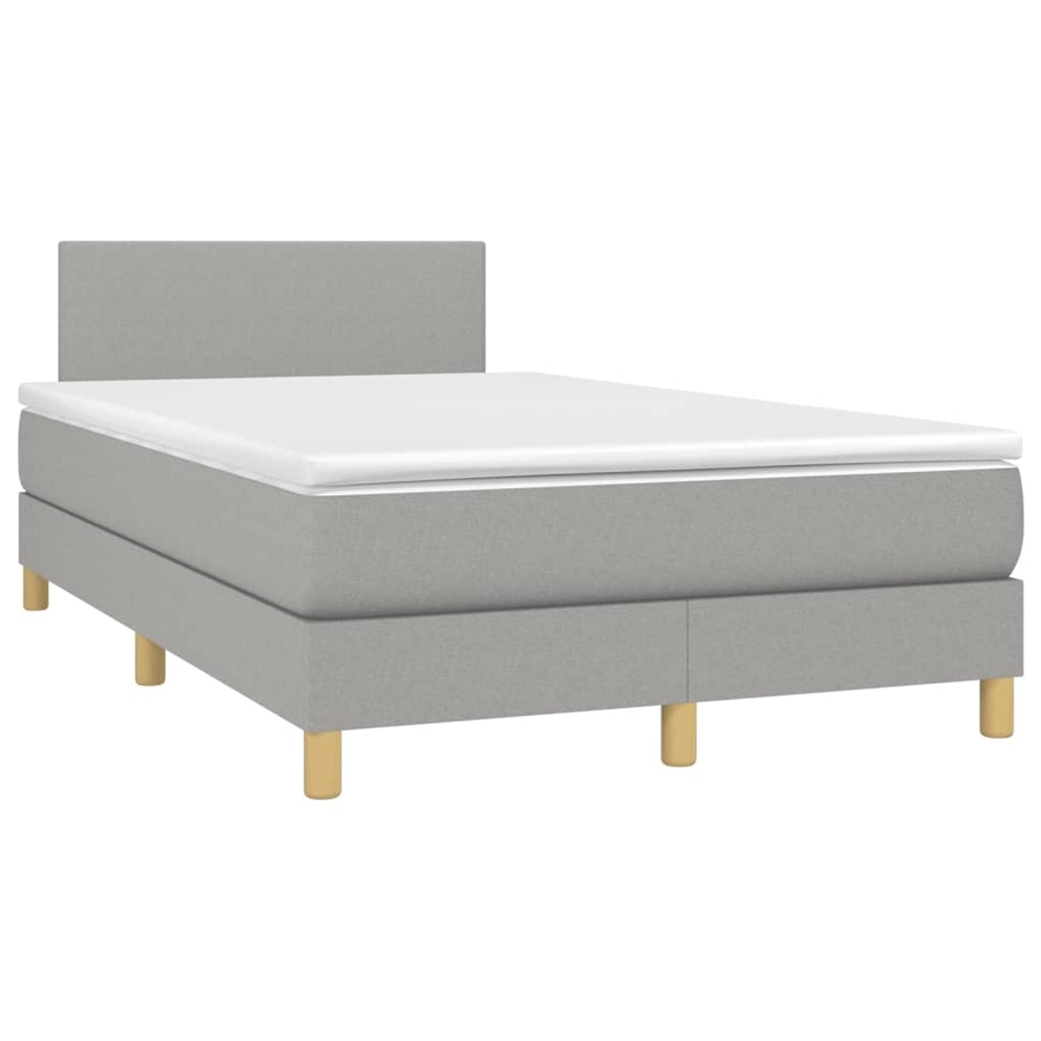 vidaXL Boxspringbett mit Matratze & LED Hellgrau 120x200 cm Stoff 3133541 günstig online kaufen