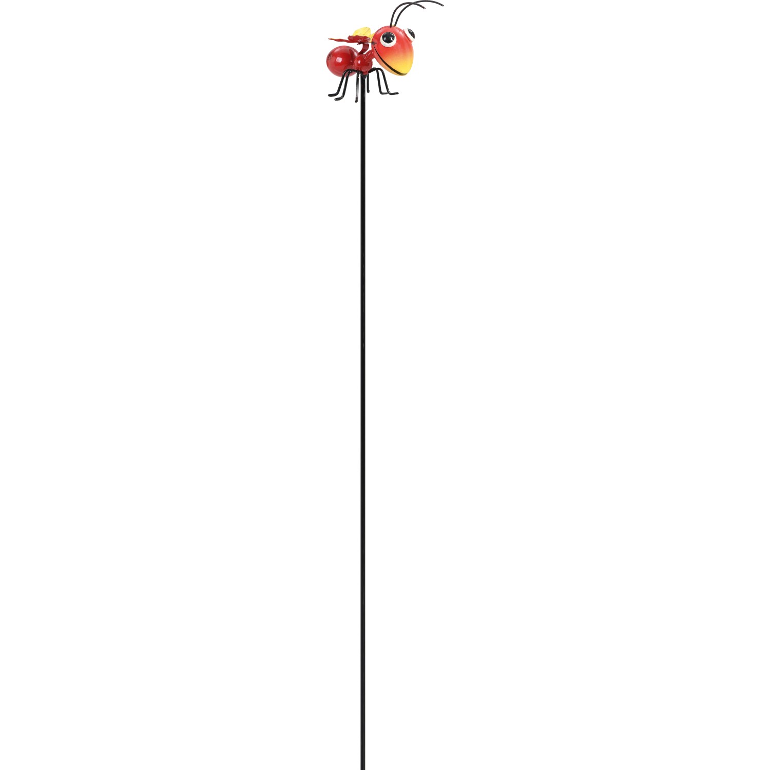 Gartenstecker Hornisse, gelb-rot, 75 cm, aus Metall für Beet und Kübel.