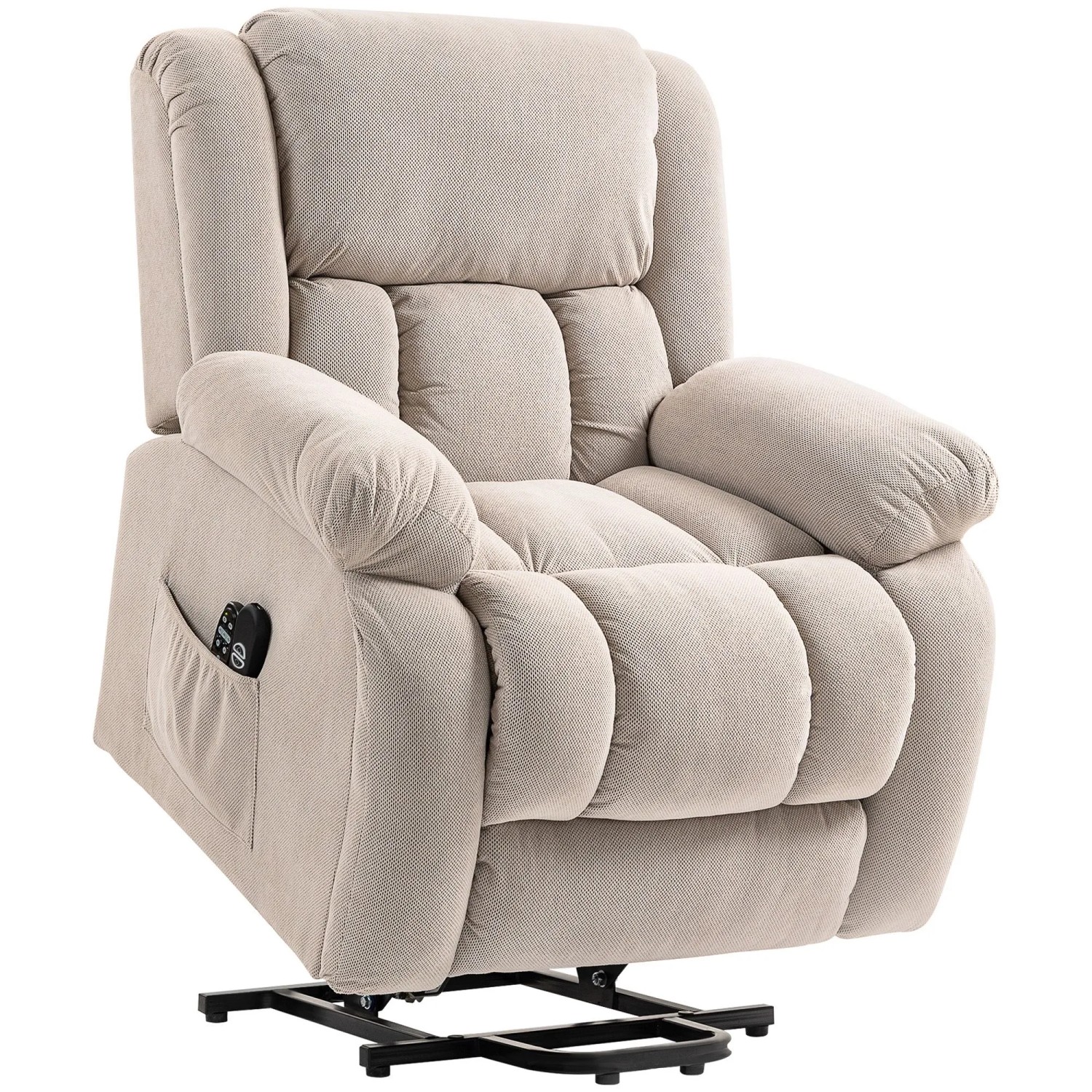 HOMCOM Fernsehsessel Samt 93 x 104 x 100 cm Beige